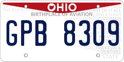 OH license plate GPB8309