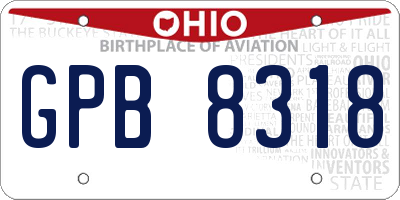 OH license plate GPB8318