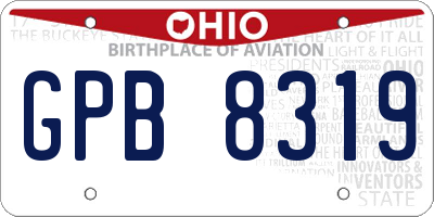 OH license plate GPB8319