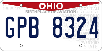 OH license plate GPB8324