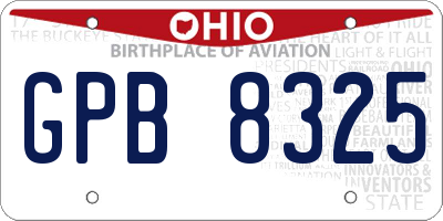 OH license plate GPB8325