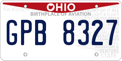 OH license plate GPB8327