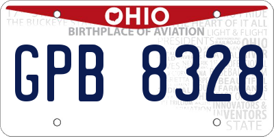 OH license plate GPB8328