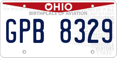 OH license plate GPB8329