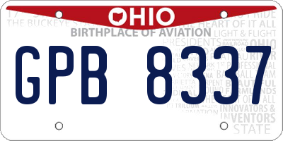 OH license plate GPB8337