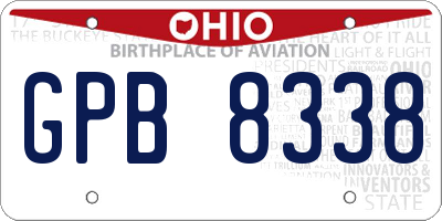OH license plate GPB8338