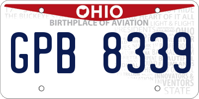 OH license plate GPB8339