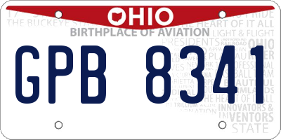 OH license plate GPB8341