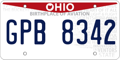 OH license plate GPB8342
