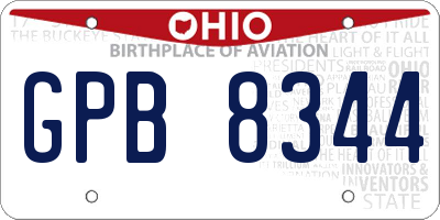 OH license plate GPB8344