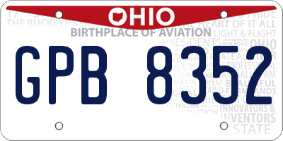 OH license plate GPB8352