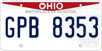 OH license plate GPB8353