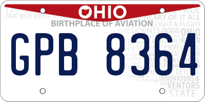 OH license plate GPB8364