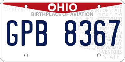 OH license plate GPB8367