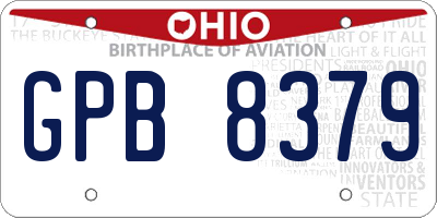OH license plate GPB8379