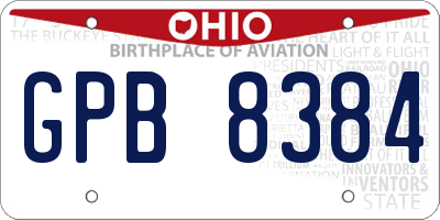 OH license plate GPB8384