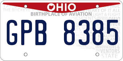 OH license plate GPB8385