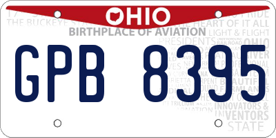 OH license plate GPB8395