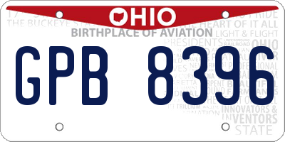 OH license plate GPB8396