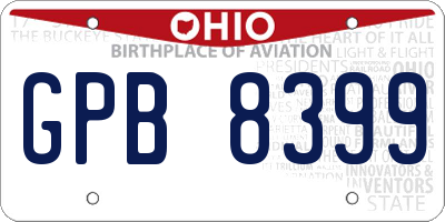 OH license plate GPB8399