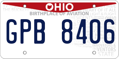 OH license plate GPB8406