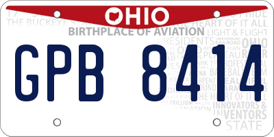 OH license plate GPB8414
