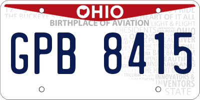 OH license plate GPB8415