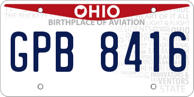 OH license plate GPB8416