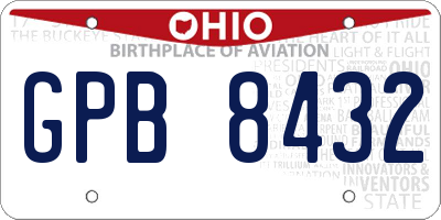 OH license plate GPB8432