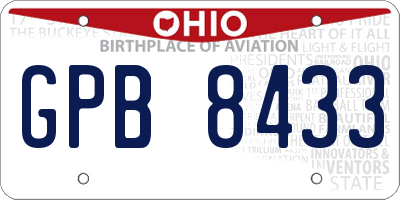 OH license plate GPB8433