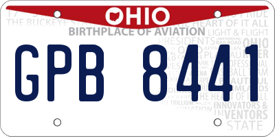 OH license plate GPB8441