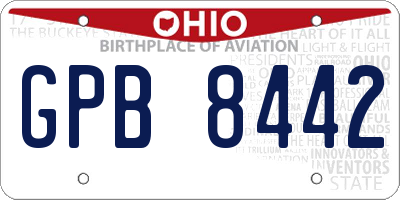 OH license plate GPB8442
