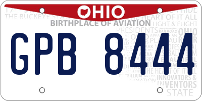 OH license plate GPB8444