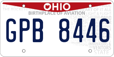 OH license plate GPB8446