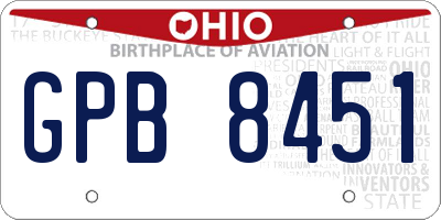 OH license plate GPB8451