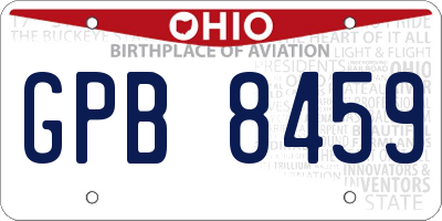OH license plate GPB8459
