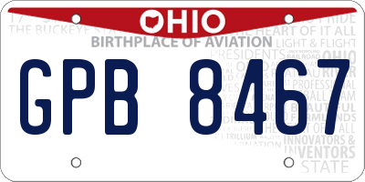 OH license plate GPB8467