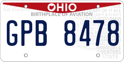 OH license plate GPB8478