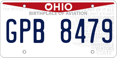 OH license plate GPB8479