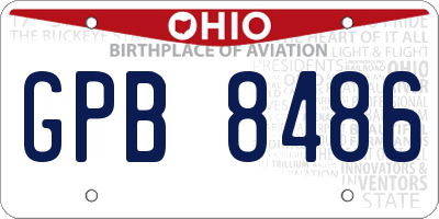 OH license plate GPB8486