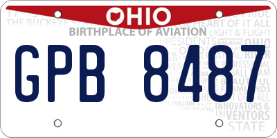 OH license plate GPB8487