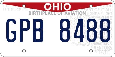 OH license plate GPB8488