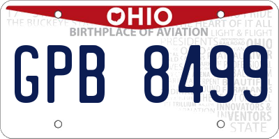 OH license plate GPB8499