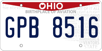 OH license plate GPB8516