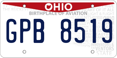 OH license plate GPB8519