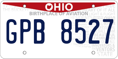 OH license plate GPB8527