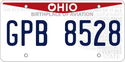 OH license plate GPB8528