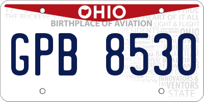 OH license plate GPB8530