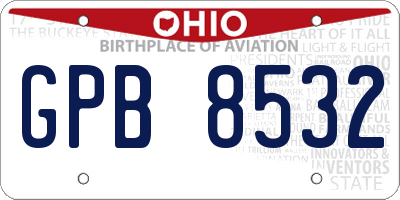 OH license plate GPB8532