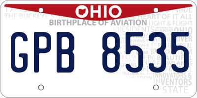 OH license plate GPB8535